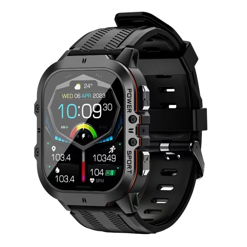 C26 Blood Oxygen Smart Watch 1.96 Inch AMOLED Screen Sport Heart Rate Smartwatch BT Call