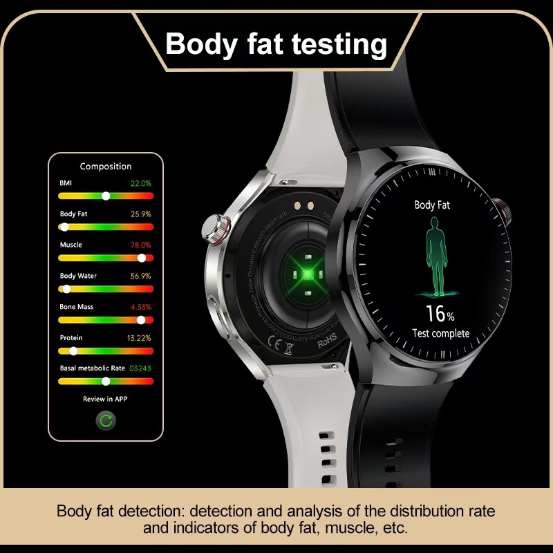 TK26 Health Monitoring Smart Watch 1.43 Inch ECG PPG BT Call Metal Strap Mens Smart Fitness Watch